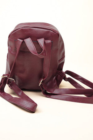 NGIL Red Faux Leather Small Backpack - Wholesale Accessory Market