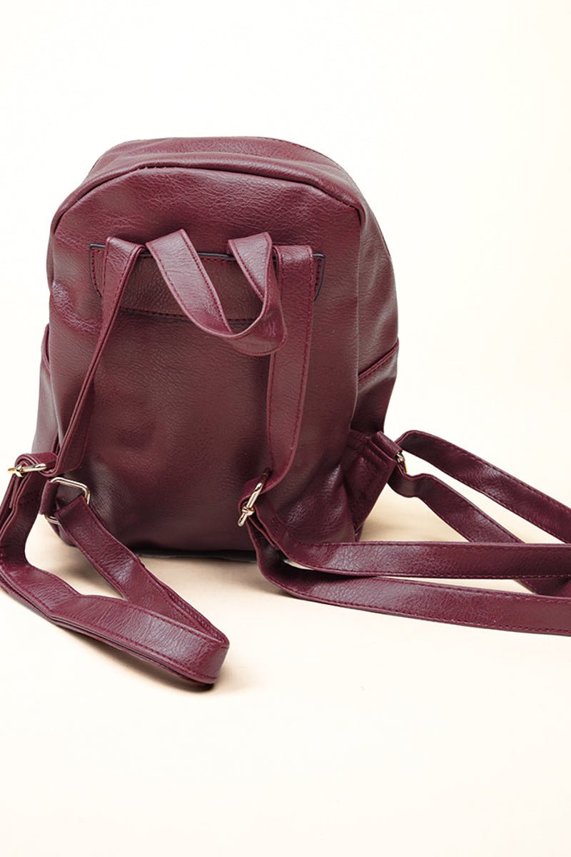Red Faux Leather Small Backpack Wholesale Accessory Market