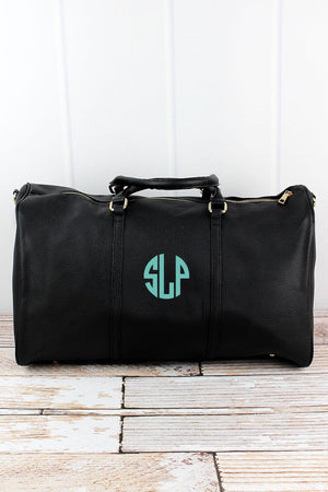 NGIL Black Faux Leather Weekender Duffle Bag - Wholesale Accessory Market