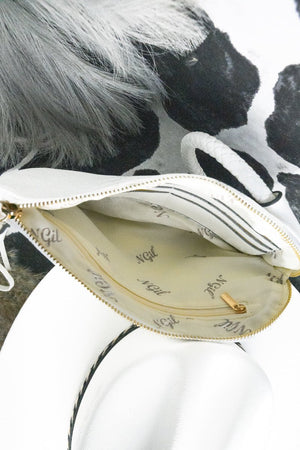 NGIL White Faux Leather Bangle Clutch - Wholesale Accessory Market
