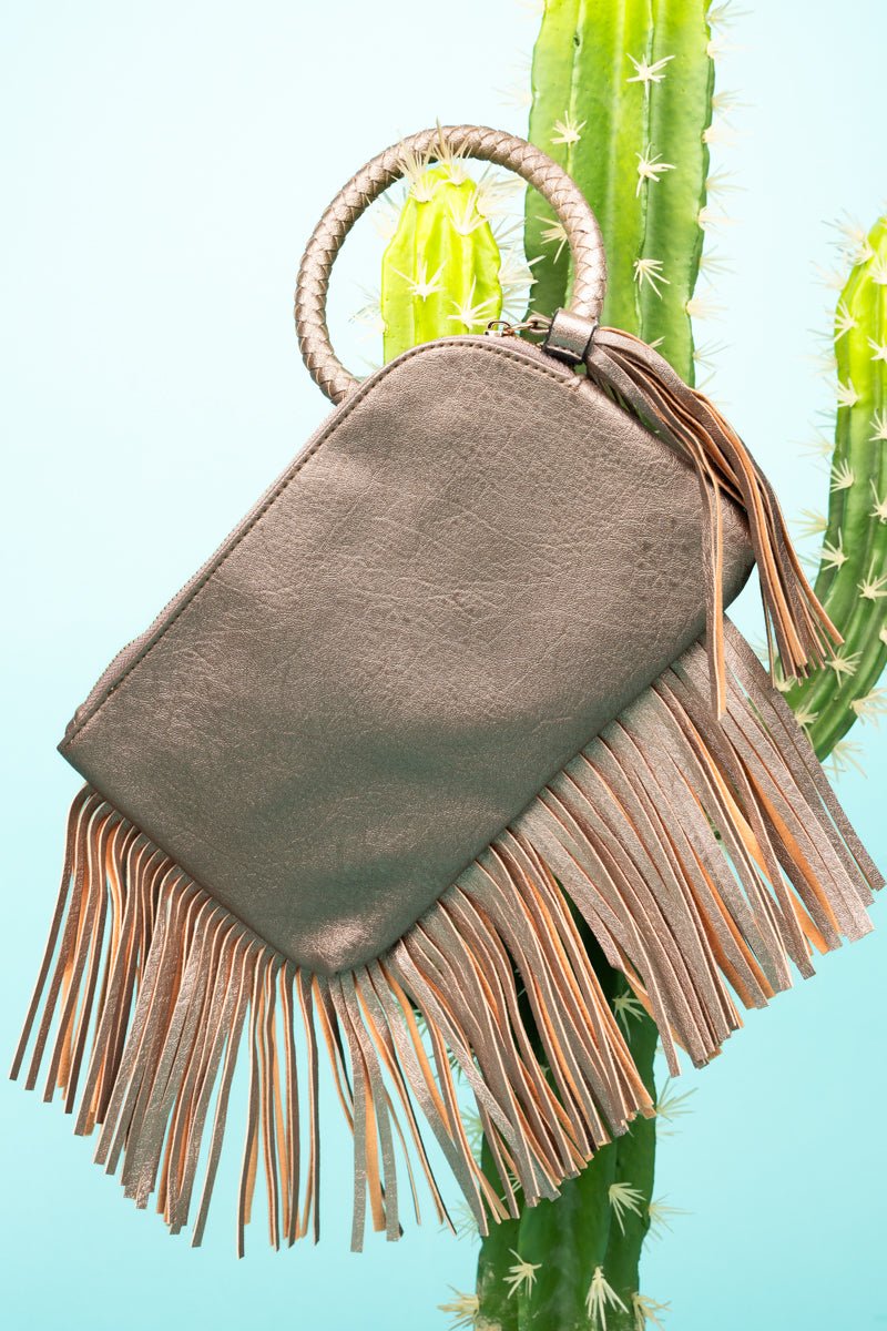NGIL Bronze Fairleigh Fringe Bangle Clutch - Wholesale Accessory Market