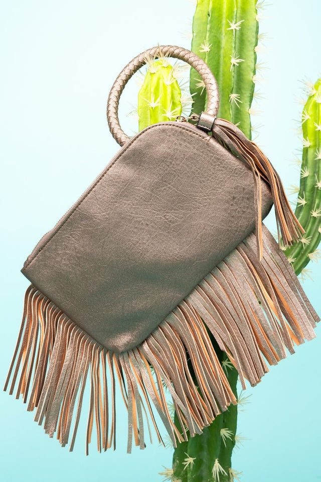 NGIL Bronze Fairleigh Fringe Bangle Clutch - Wholesale Accessory Market