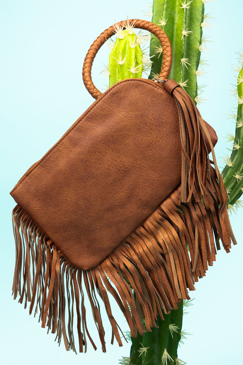 NGIL Light Brown Fairleigh Fringe Bangle Clutch - Wholesale Accessory Market