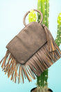 NGIL Taupe Gray Fairleigh Fringe Bangle Clutch - Wholesale Accessory Market