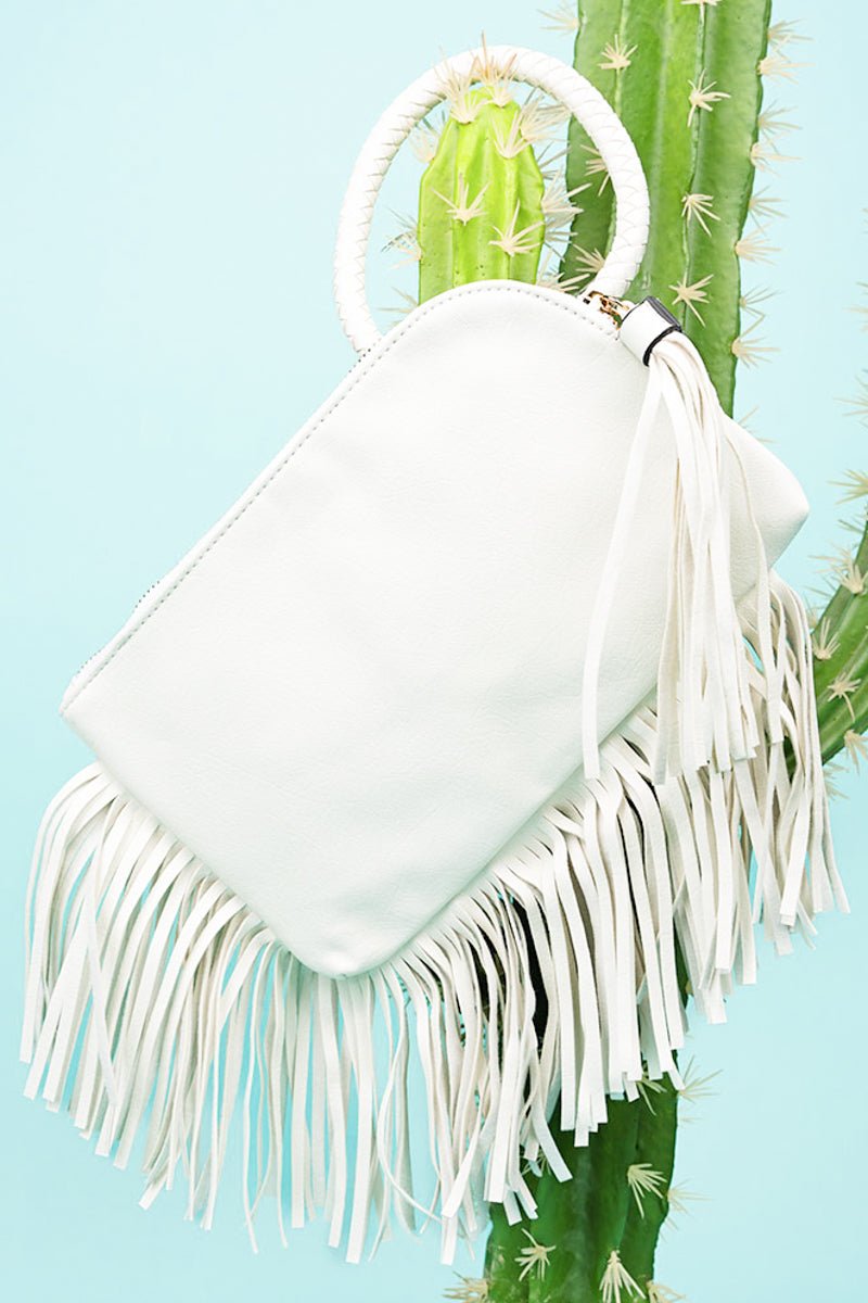 NGIL White Fairleigh Fringe Bangle Clutch - Wholesale Accessory Market