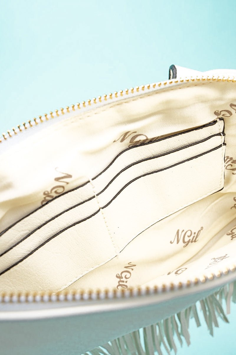NGIL White Fairleigh Fringe Bangle Clutch - Wholesale Accessory Market