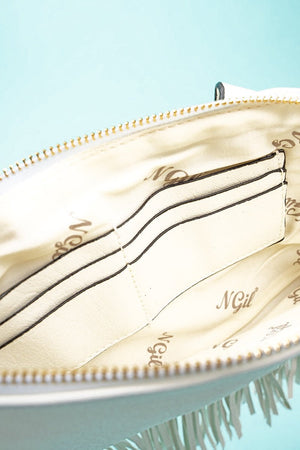 NGIL White Fairleigh Fringe Bangle Clutch - Wholesale Accessory Market