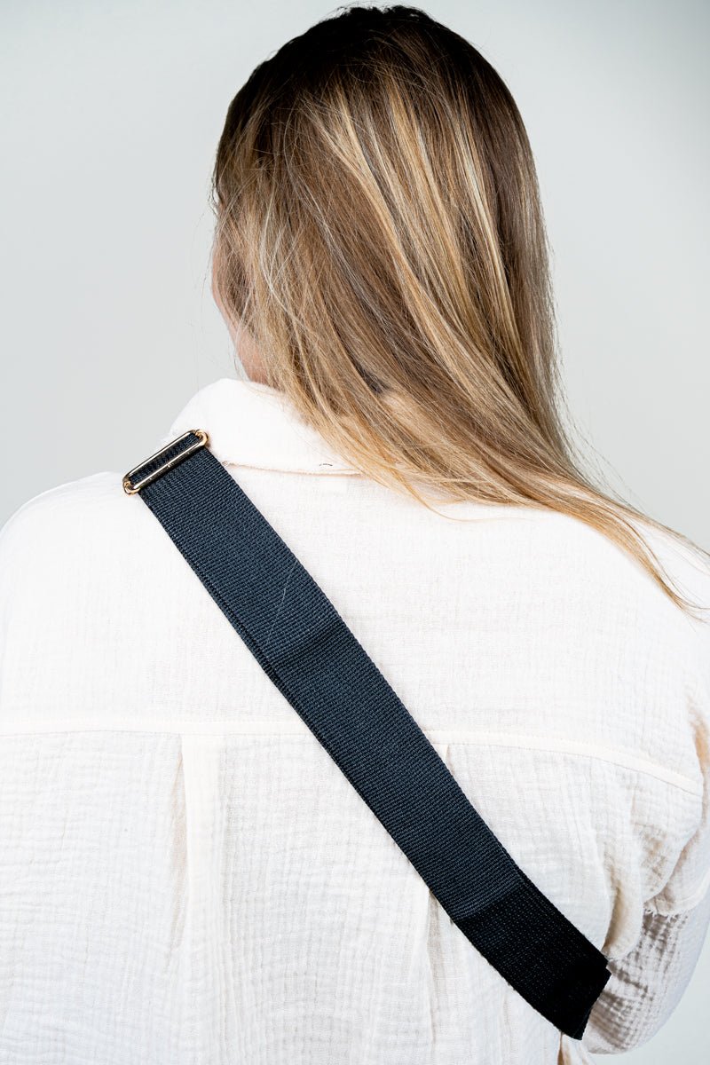NGIL Black Faux Leather Small Zoey Sling Bag - Wholesale Accessory Market