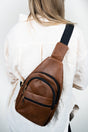 NGIL Brown Faux Leather Small Lyla Sling Bag - Wholesale Accessory Market