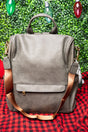 NGIL Dark Gray Faux Leather Anti-Theft Backpack Tote - Wholesale Accessory Market