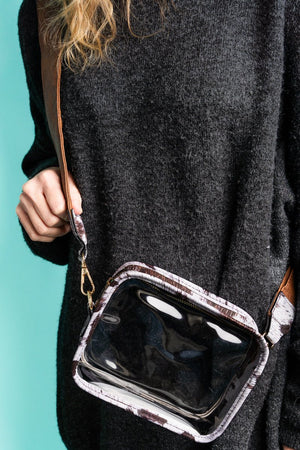 NGIL Moosic To My Ears Faux Leather Clear Stadium Bag - Wholesale Accessory Market