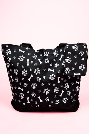 NGIL Feeling Pawsitive with Black Trim Tote Bag - Wholesale Accessory Market
