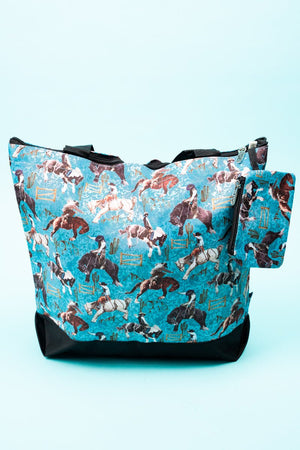 NGIL Blue Ridge Rodeo with Black Trim Tote Bag - Wholesale Accessory Market