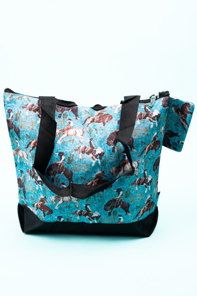 NGIL Blue Ridge Rodeo with Black Trim Tote Bag - Wholesale Accessory Market