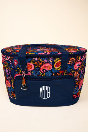 NGIL Paisley Pizzazz and Navy Cooler Tote with Lid - Wholesale Accessory Market