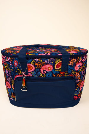 NGIL Paisley Pizzazz and Navy Cooler Tote with Lid - Wholesale Accessory Market