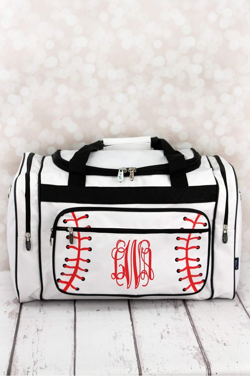 NGIL Baseball Laces Duffle Bag with Black Trim 20" - Wholesale Accessory Market