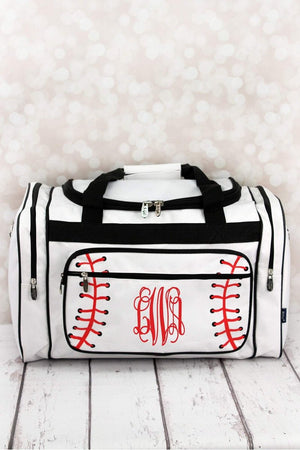 NGIL Baseball Laces Duffle Bag with Black Trim 20" - Wholesale Accessory Market