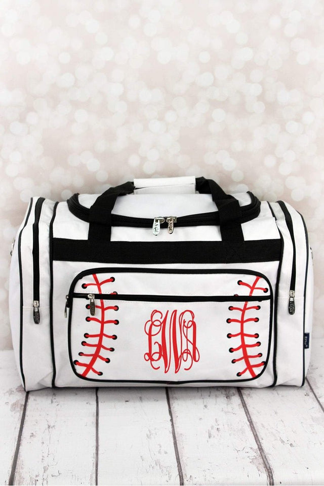 NGIL Baseball Laces Duffle Bag with Black Trim 20" - Wholesale Accessory Market