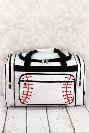 NGIL Baseball Laces Duffle Bag with Black Trim 20" - Wholesale Accessory Market