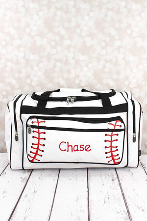 NGIL Baseball Laces Duffle Bag with Black Trim 23" - Wholesale Accessory Market