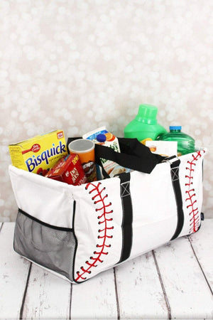 NGIL Baseball Laces Collapsible Haul-It-All Basket with Mesh Pockets - Wholesale Accessory Market