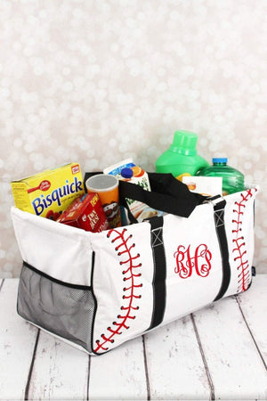 NGIL Baseball Laces Collapsible Haul-It-All Basket with Mesh Pockets - Wholesale Accessory Market