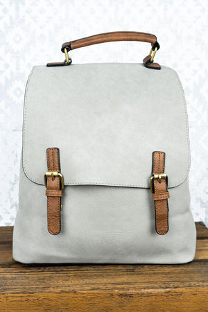 NGIL Gray Faux Leather Haley Satchel Backpack - Wholesale Accessory Market
