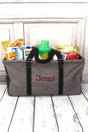 NGIL Steel Gray Crosshatch with Black Trim Collapsible Haul-It-All Basket with Mesh Pockets - Wholesale Accessory Market