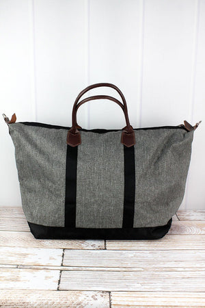 NGIL Steel Gray Crosshatch Weekender - Wholesale Accessory Market