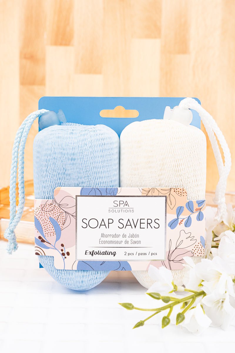 2 Piece Blue and Beige Soap Savers - Wholesale Accessory Market