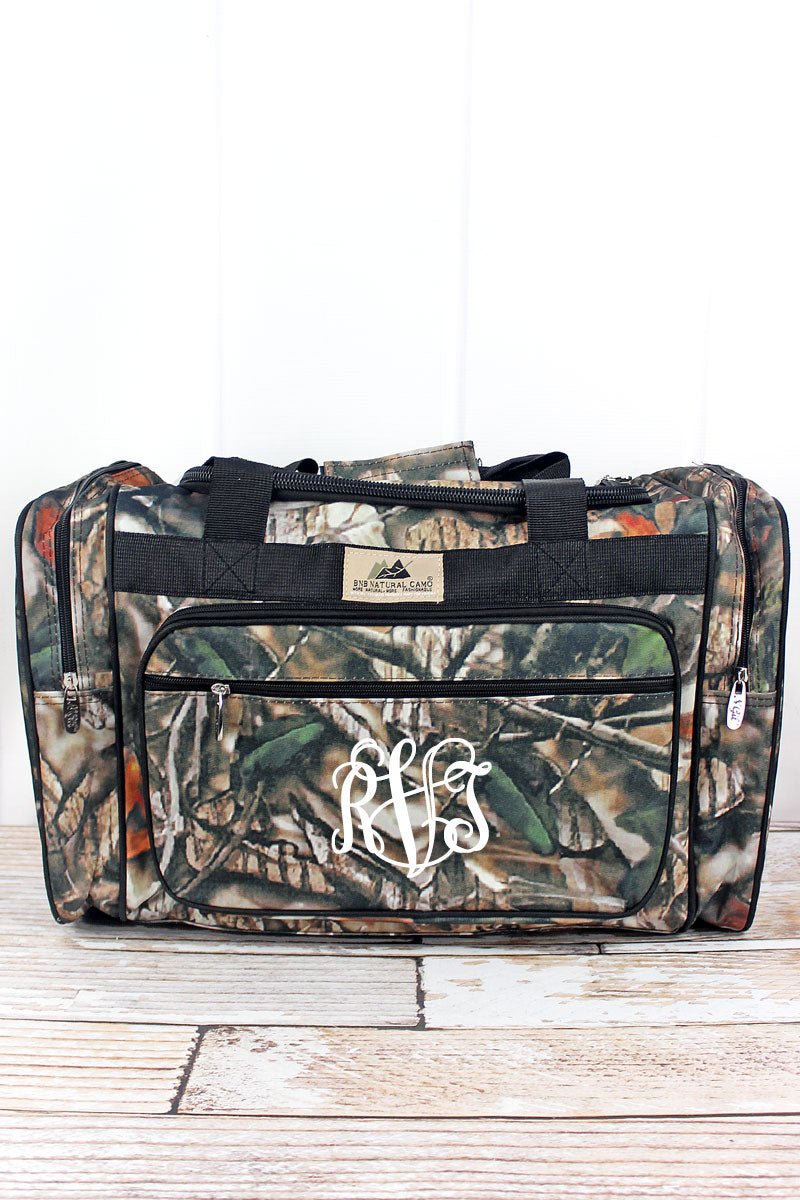 Natural Camo Duffle Bag with Black Trim 20" Wholesale Accessory Market
