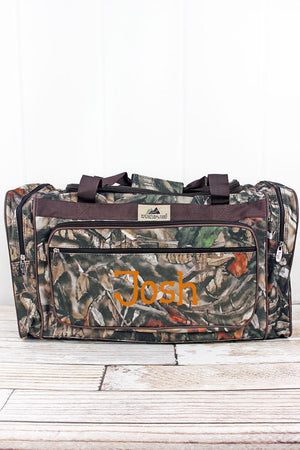 NGIL Natural Camo Duffle Bag with Brown Trim 23" - Wholesale Accessory Market