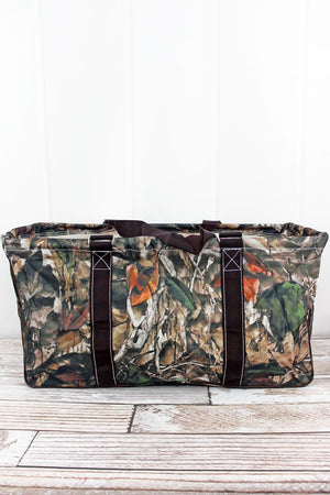 NGIL Natural Camo with Brown Trim Collapsible Haul-It-All Basket with Mesh Pockets - Wholesale Accessory Market
