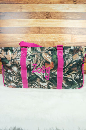 NGIL Natural Camo with Hot Pink Trim Collapsible Haul-It-All Basket with Mesh Pockets - Wholesale Accessory Market