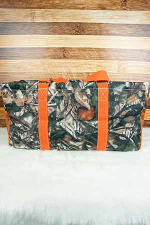 NGIL Natural Camo with Orange Trim Collapsible Haul-It-All Basket with Mesh Pockets - Wholesale Accessory Market