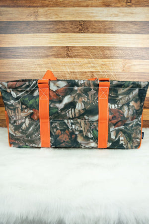 NGIL Natural Camo with Orange Trim Collapsible Haul-It-All Basket with Mesh Pockets - Wholesale Accessory Market