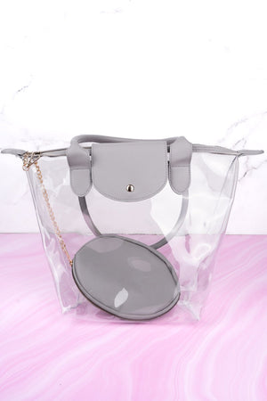 Clear As Day Tote Bag, Gray - Wholesale Accessory Market