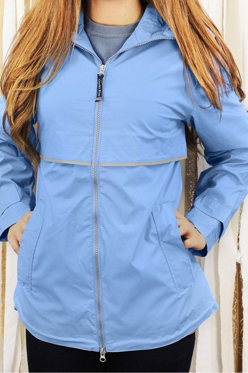 Monogrammed Periwinkle New Englander Rain Jacket