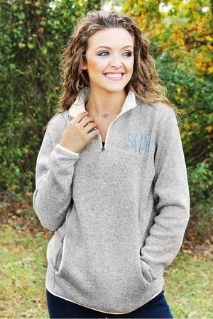 Women's Charles River Heathered Fleece Pullover, Light Gray Heather *Customizable! (Wholesale Pricing N/A) - Wholesale Accessory Market