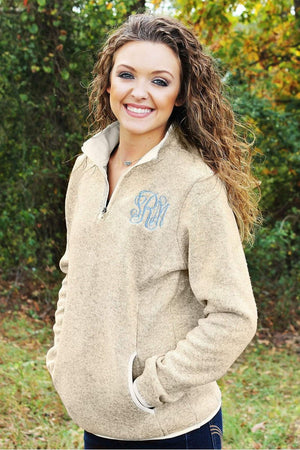 Women's Charles River Heathered Fleece Pullover, Oatmeal Heather *Customizable! (Wholesale Pricing N/A) - Wholesale Accessory Market