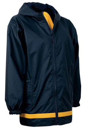 Charles River Youth New Englander True Navy and Yellow Rain Jacket *Customizable! (Wholesale Pricing N/A) - Wholesale Accessory Market
