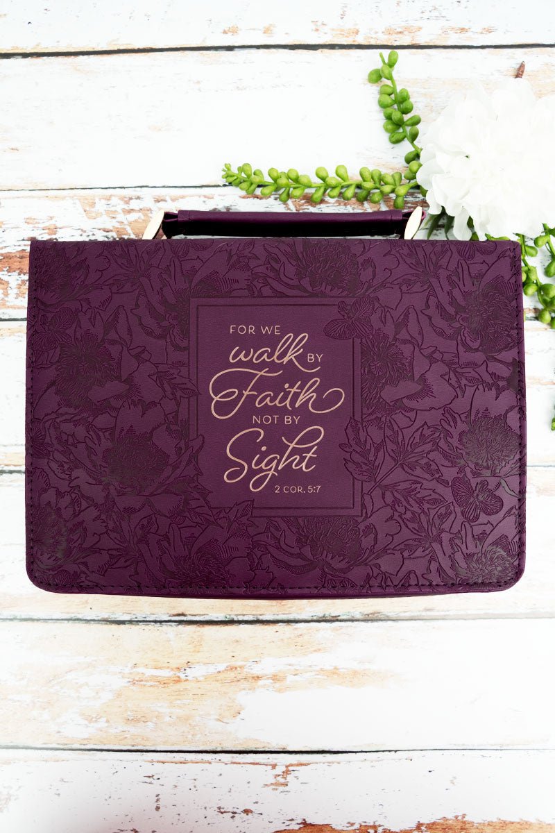 Walk by Faith Ruby Red LuxLeather Large Bible Cover - Wholesale Accessory Market
