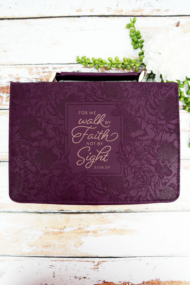 Walk by Faith Ruby Red LuxLeather Large Bible Cover - Wholesale Accessory Market