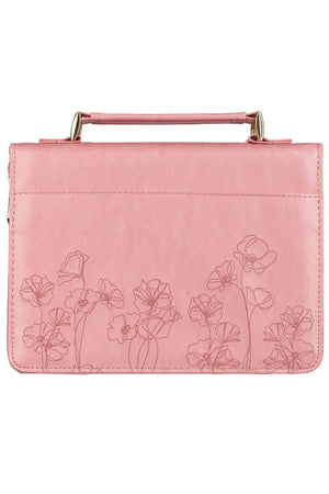 Pastel Meadow Pink Watercolor LuxLeather Large Bible Cover - Wholesale Accessory Market