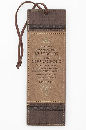 Joshua 1:9 'Strong And Courageous' LuxLeather Page Marker - Wholesale Accessory Market