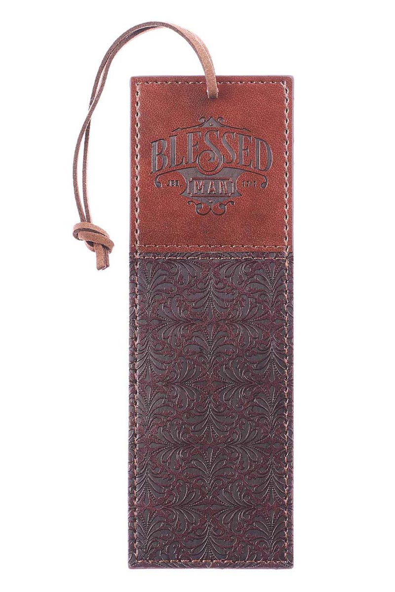 Blessed Man Two-Tone LuxLeather Page Marker - Wholesale Accessory Market