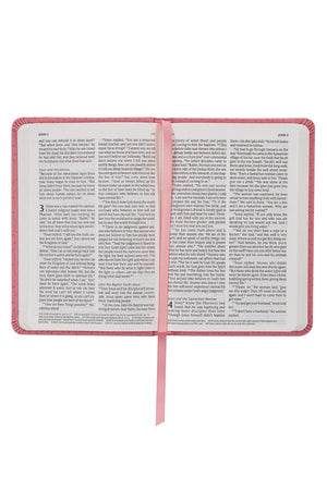 Pink Diamond Faux Leather NLT New Testament Keepsake Bible - Wholesale Accessory Market