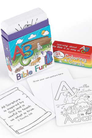 52 ABC Bible Fun Coloring Cards for Kids - Wholesale Accessory Market