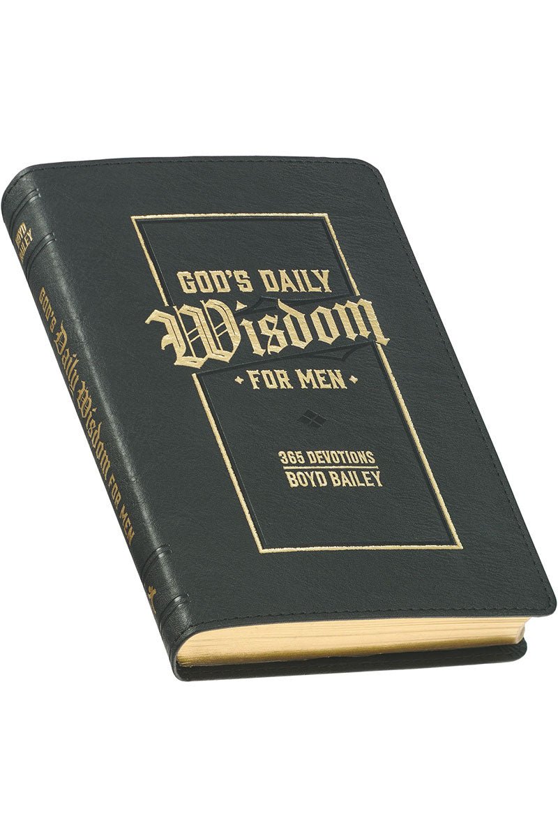 God's Daily Wisdom For Men Black Faux Leather Devotional - Wholesale Accessory Market